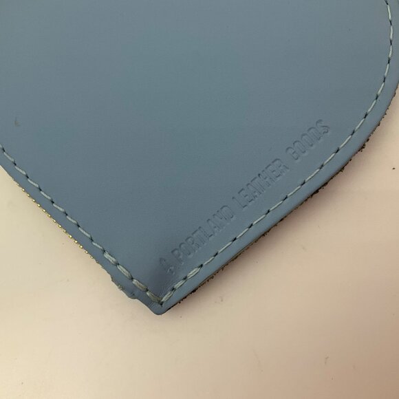 Portland Leather Goods Heart Light Baby Blue Bag Charm Leather Coin Pouch - Picture 7 of 11